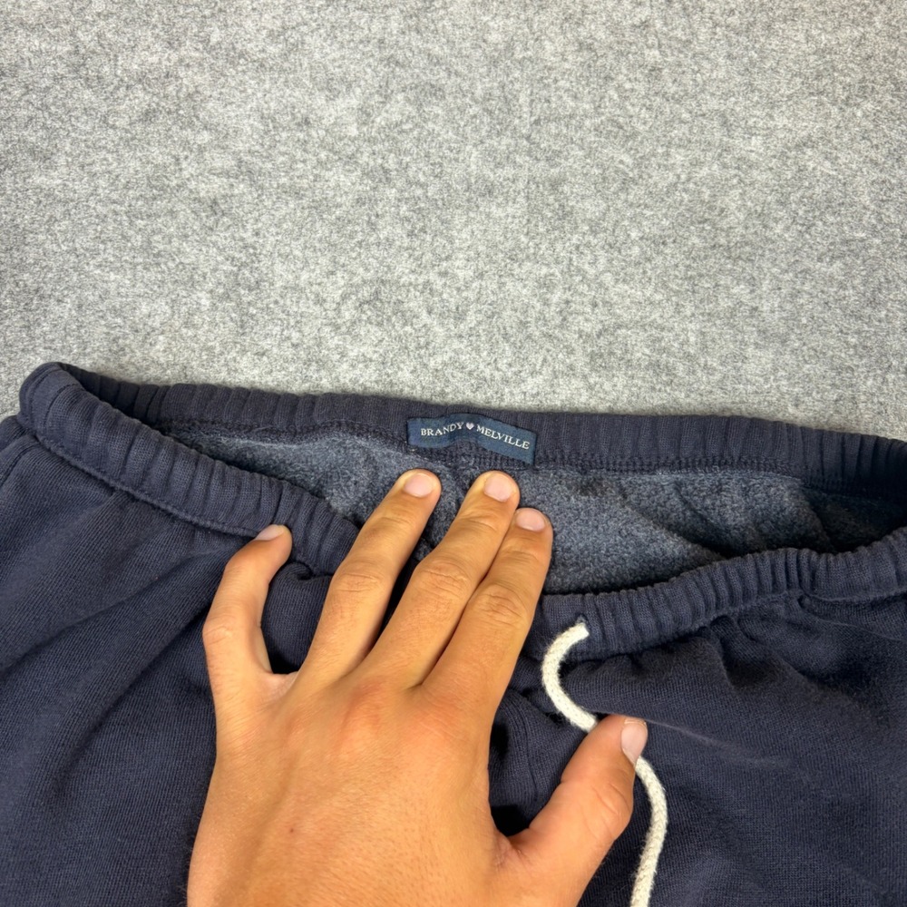 Brandy Melville Navy Blue Rosa Sweatpants Fleece Lined Joggers One Size - Picture 3 of 6